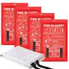 Fire Blanket Emergency for Home and Kitchen - WETENE Emergency Fire Retardant Blankets for Kitchen, Fireproof Blanket for Camping, Grill, Car, Office, Warehouse, School, Picnic, Fireplace 4pcs